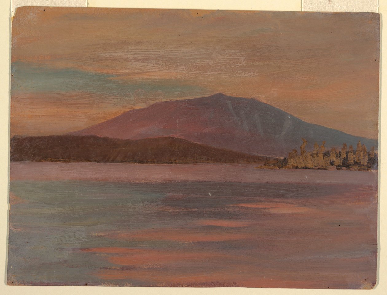 Tekening, Katahdin vanaf Togue Pond, 1877 door Frederic Edwin Church