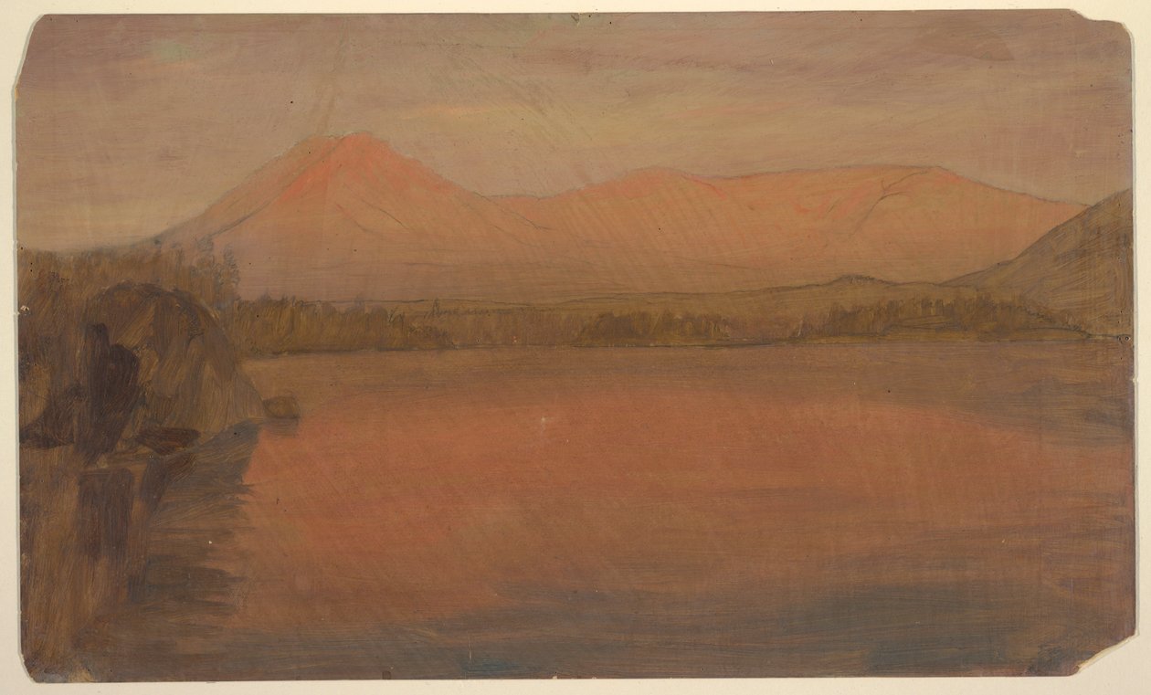 Tekening, Mts. Katahdin en Turner vanaf het Katahdinmeer, 1860-78 door Frederic Edwin Church