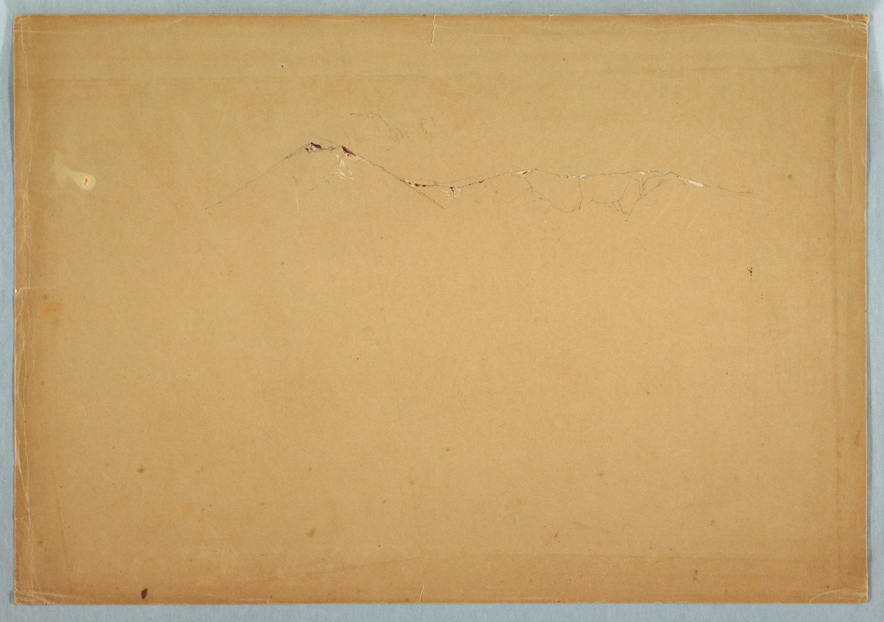 Tekening, Schets van de berg Katahdin, Maine, ca. 1856-60 door Frederic Edwin Church
