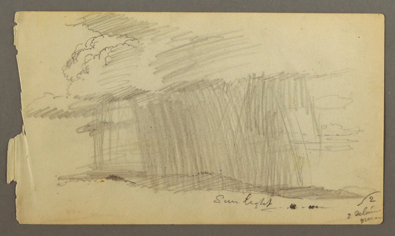 Tekening, Regen en zon (Maine ), mogelijk 1860 door Frederic Edwin Church