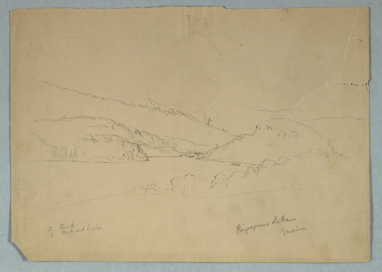 Tekening, Ripogenusmeer, ca. 1855 door Frederic Edwin Church