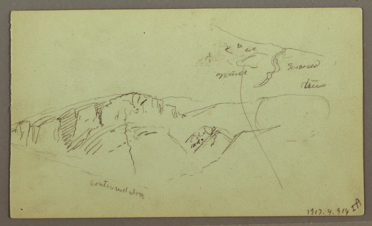 Tekening, Rocky Mountaintaintops, mogelijk 1868 door Frederic Edwin Church