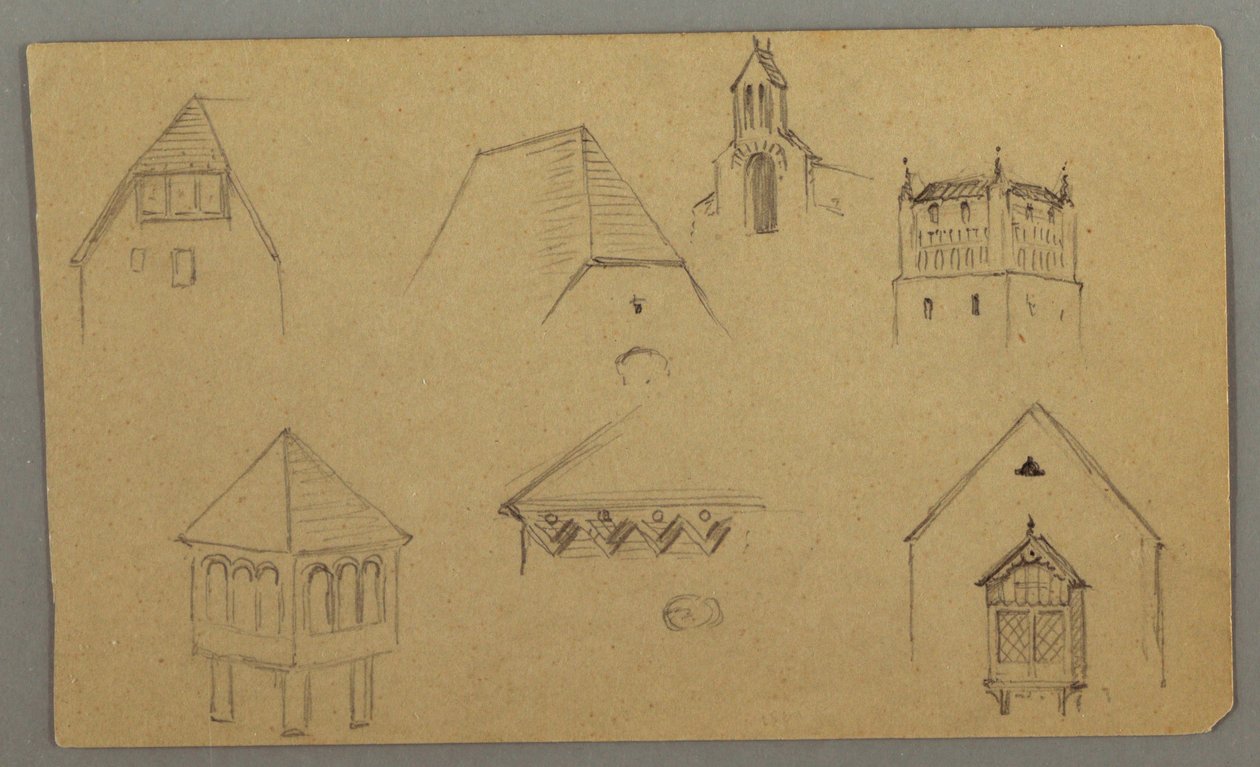 Tekening, Dakstudies, Oostenrijk (), 1868 door Frederic Edwin Church