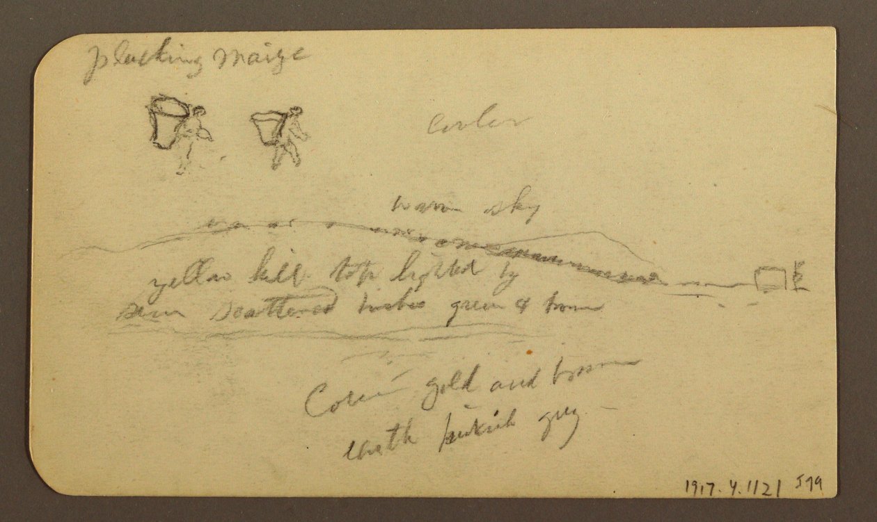 Tekening, Ruige berg over een vlakte; Verso: figuren, landschap, 12 december 1884 door Frederic Edwin Church