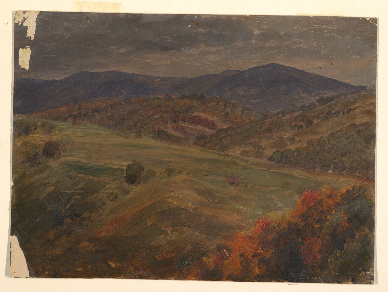 Tekening, Scène in de Catskills, 1870-80 door Frederic Edwin Church