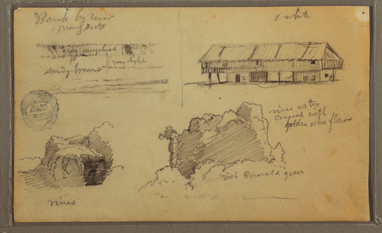 Tekening, Schetsen, Ecuador of Colombia; Verso: Schetsen, Ecuador of Colombia, 1857 door Frederic Edwin Church