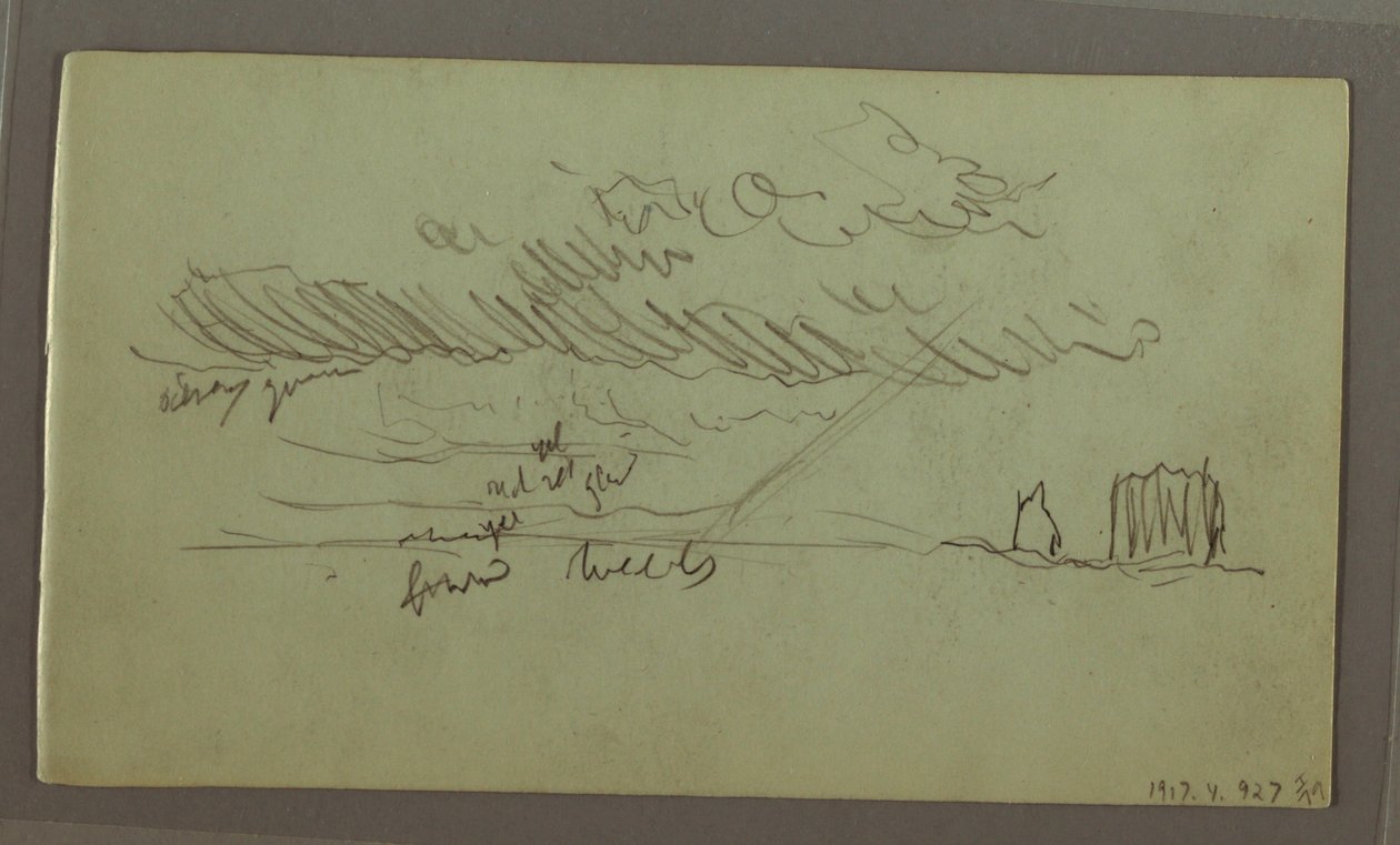 Tekening, Luchtstudie, februari 1869 door Frederic Edwin Church