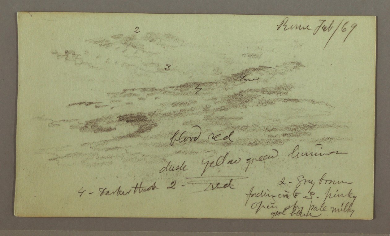 Tekening, Luchtstudie, 1 februari 1869 door Frederic Edwin Church