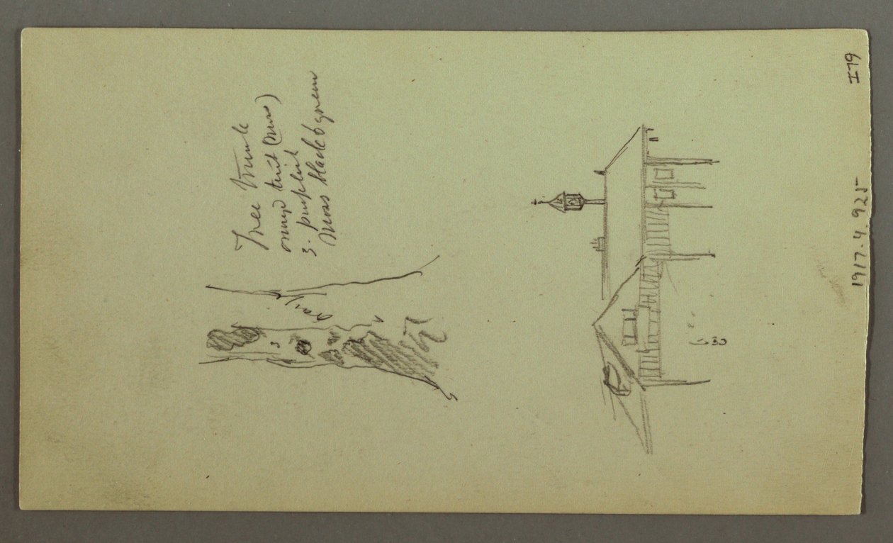 Tekening, Hellend Dal, 8 juli 1868 door Frederic Edwin Church