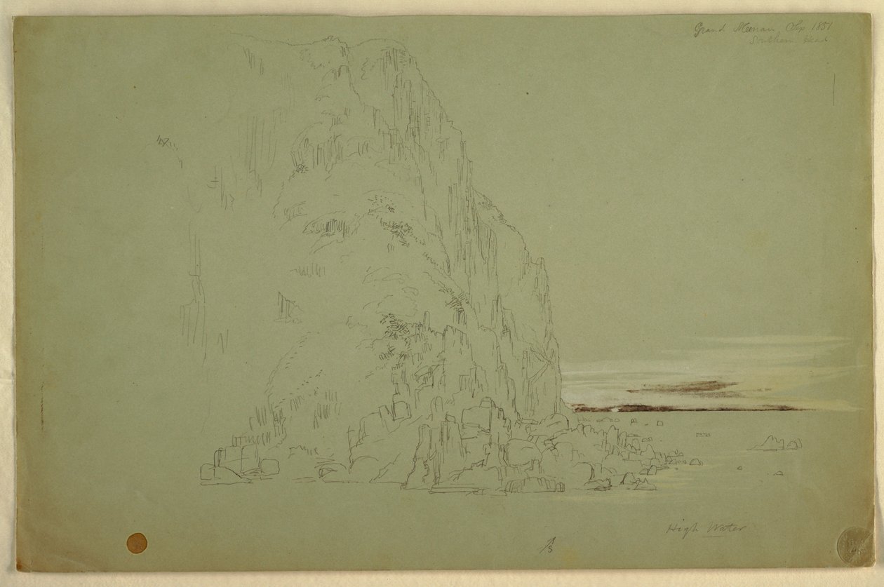 Tekening, "Zuidelijk hoofd", 1851 door Frederic Edwin Church