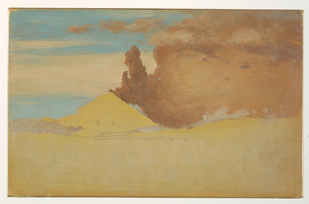 Tekening, Studie van de uitbarstende Cotopaxi, Ecuador, 1853 door Frederic Edwin Church
