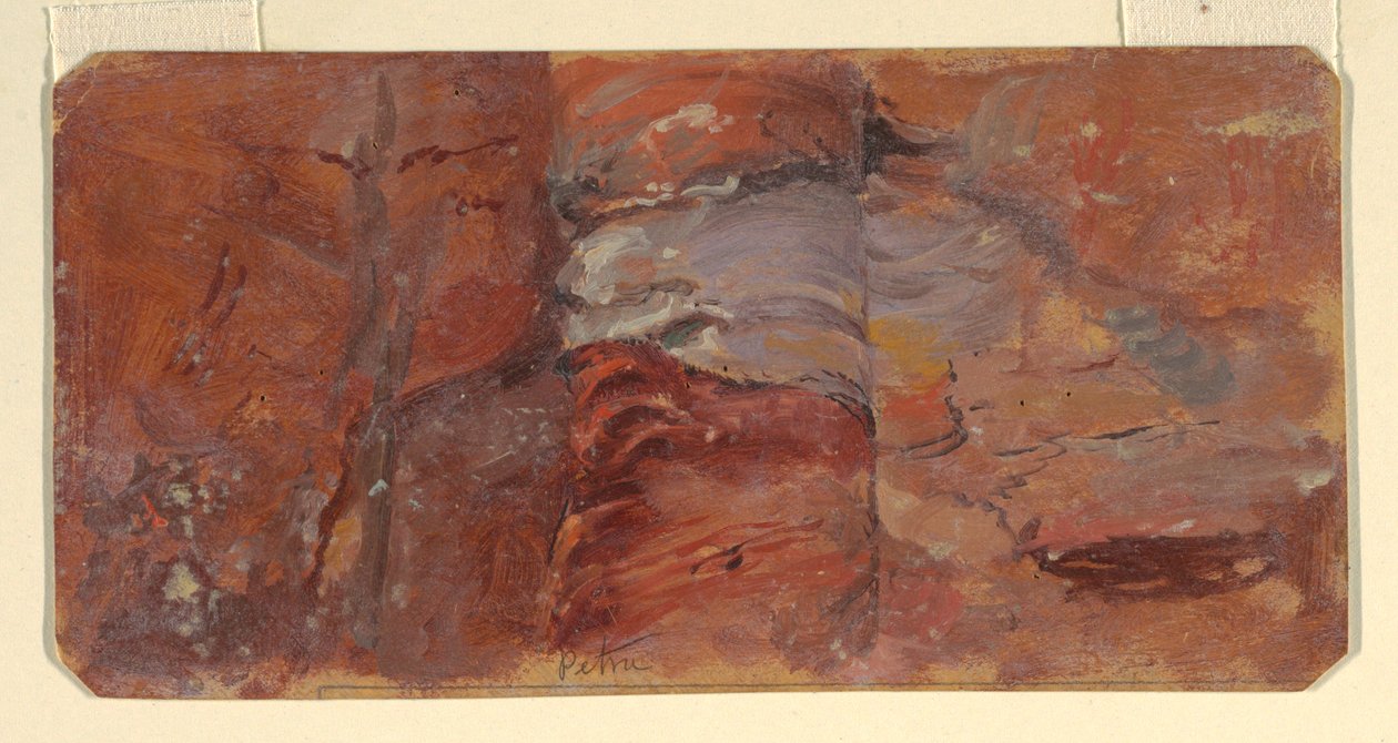 Tekening, Studie van rotsen, Petra, februari 1868 door Frederic Edwin Church