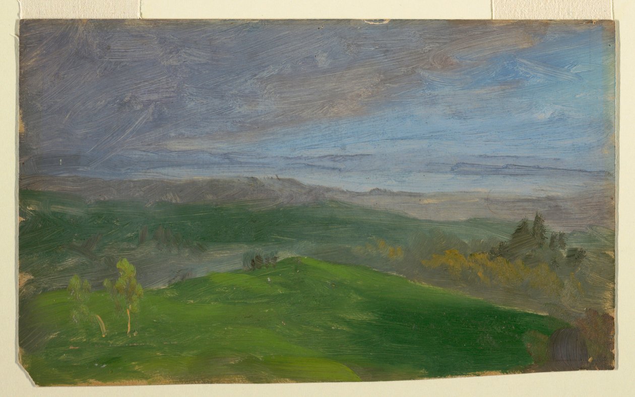 Tekening, Zomergezicht, Hudson-vallei, New York, 1870-80 door Frederic Edwin Church