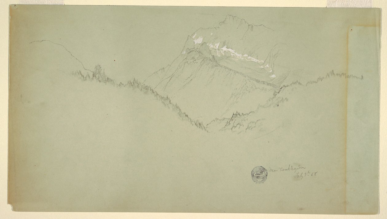 Tekening, top van de Watzmann, bij Berchtesgaden, 9 juli 1868 door Frederic Edwin Church