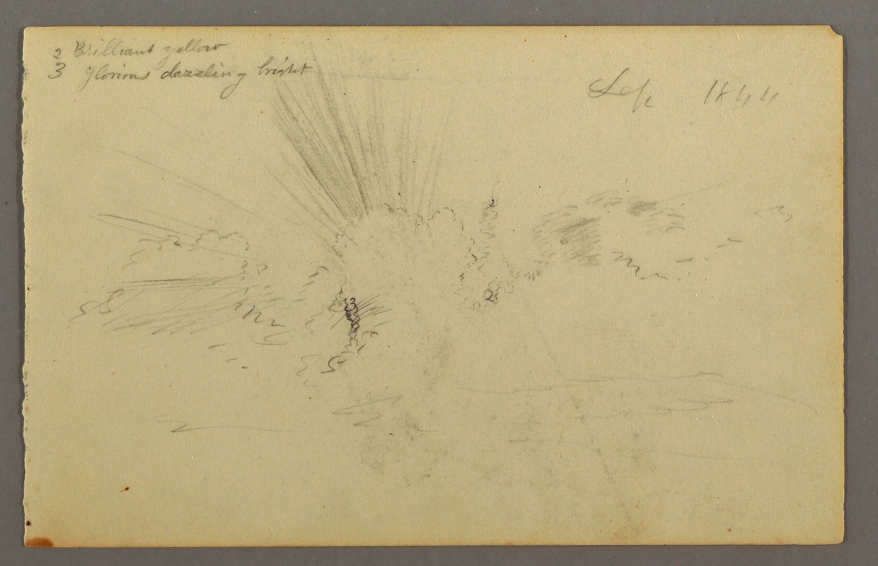 Tekening, Zon achter wolken, 1844 door Frederic Edwin Church