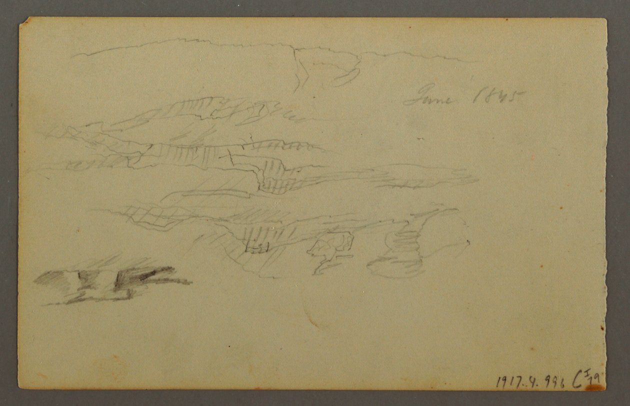 Tekening, Zon achter wolken, 1844 door Frederic Edwin Church