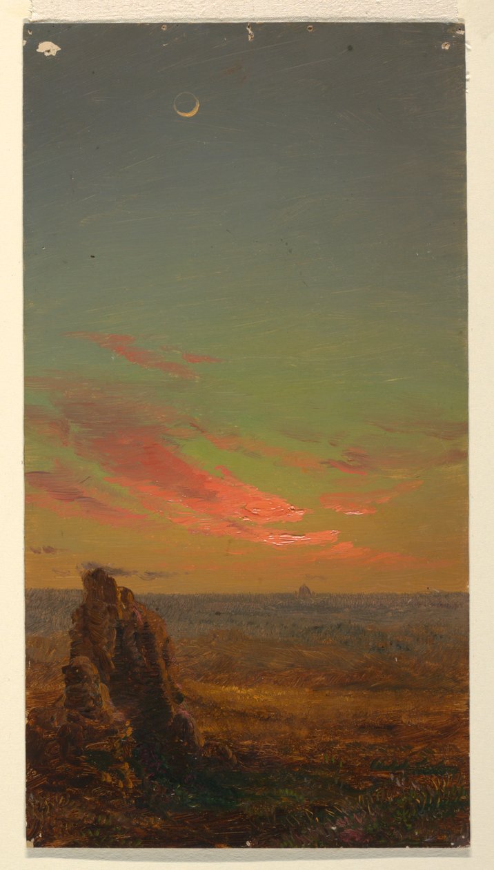 Tekening, Zonsondergang bij Rome, 1868-69 door Frederic Edwin Church
