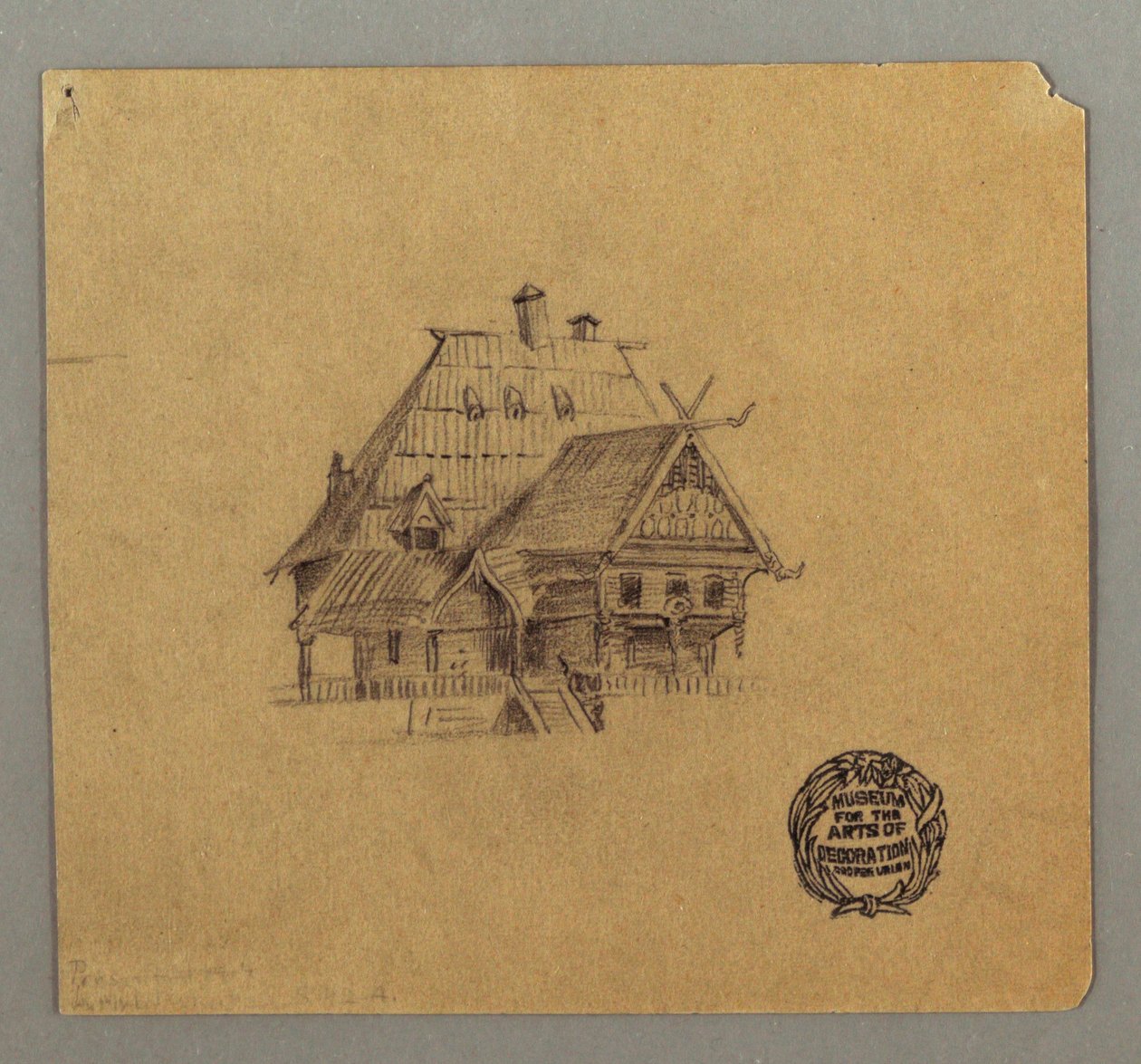 Tekening, Huis in Zwitserse stijl, mogelijk 1868 door Frederic Edwin Church