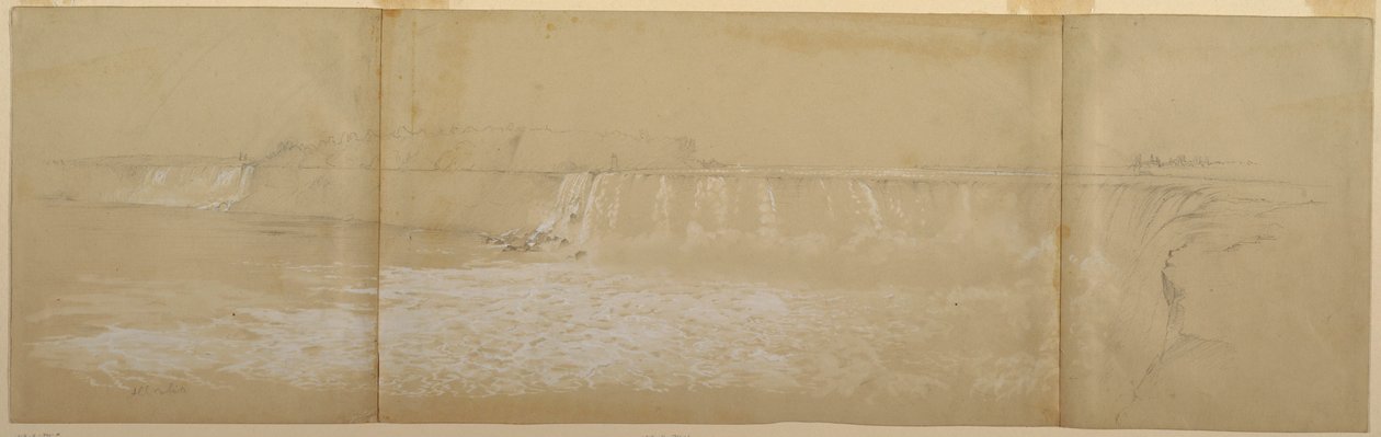 Tekening, De Niagara-watervallen, september of oktober 1856 door Frederic Edwin Church