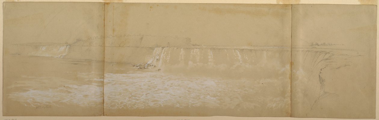 Tekening, De Niagara-watervallen, september of oktober 1856 door Frederic Edwin Church