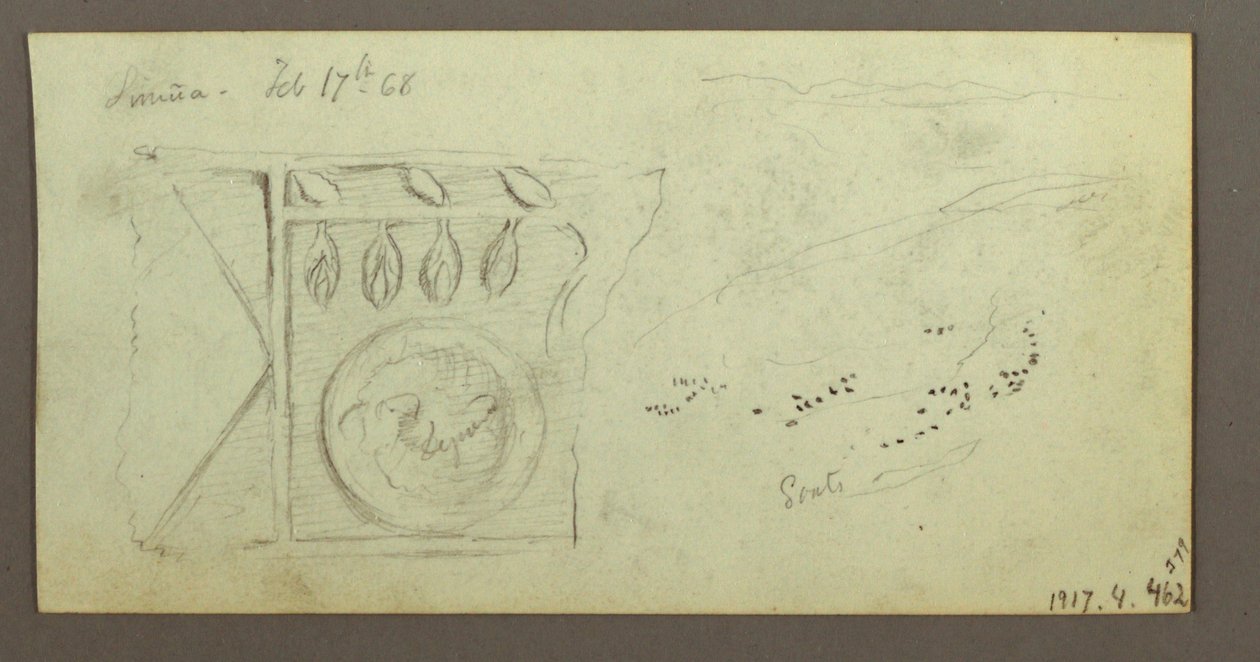 Tekening, Bomen, Geschulpte, februari mogelijk 1868 door Frederic Edwin Church