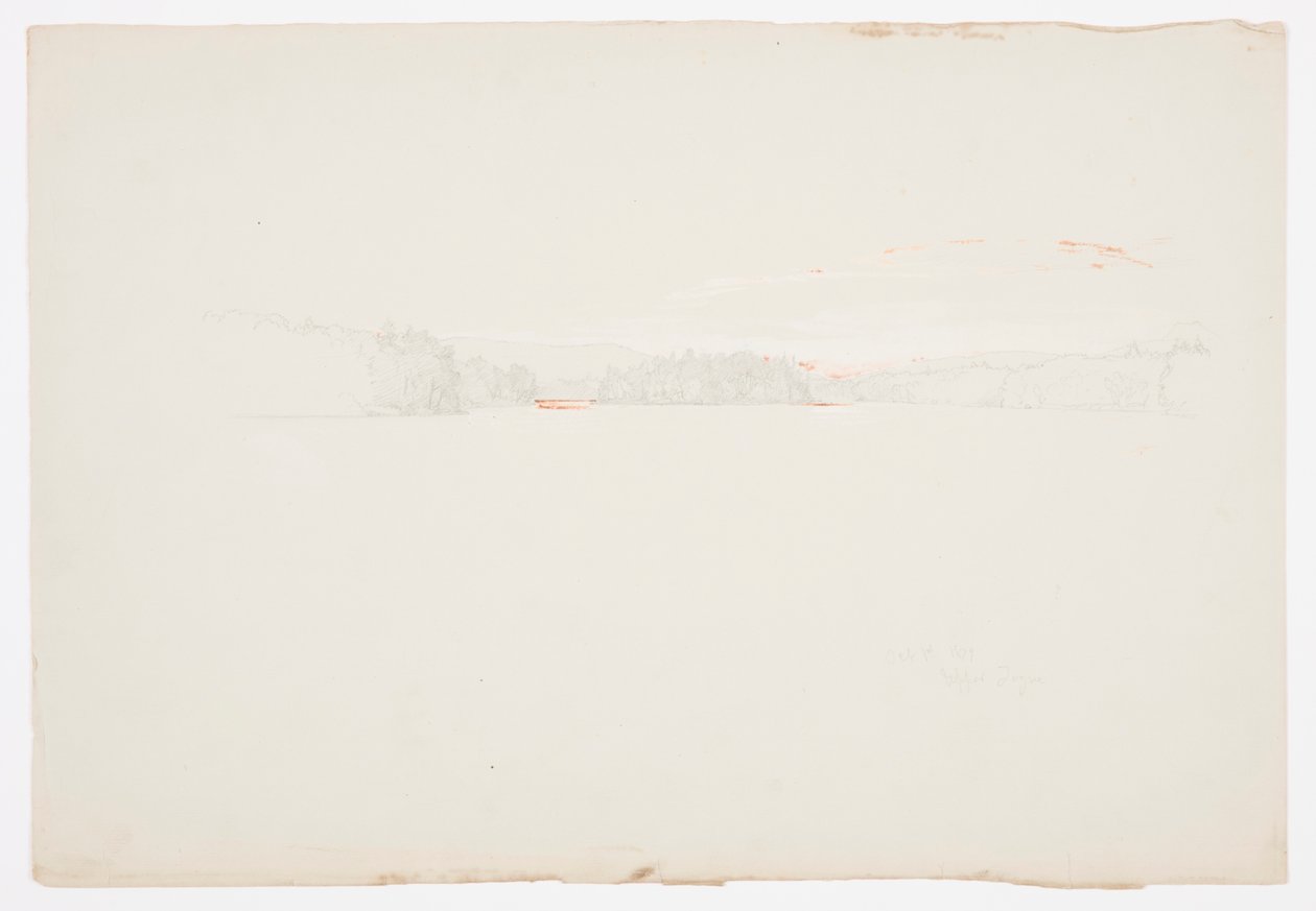 Tekening, Upper Tongue Lake, 1 oktober 1879 door Frederic Edwin Church