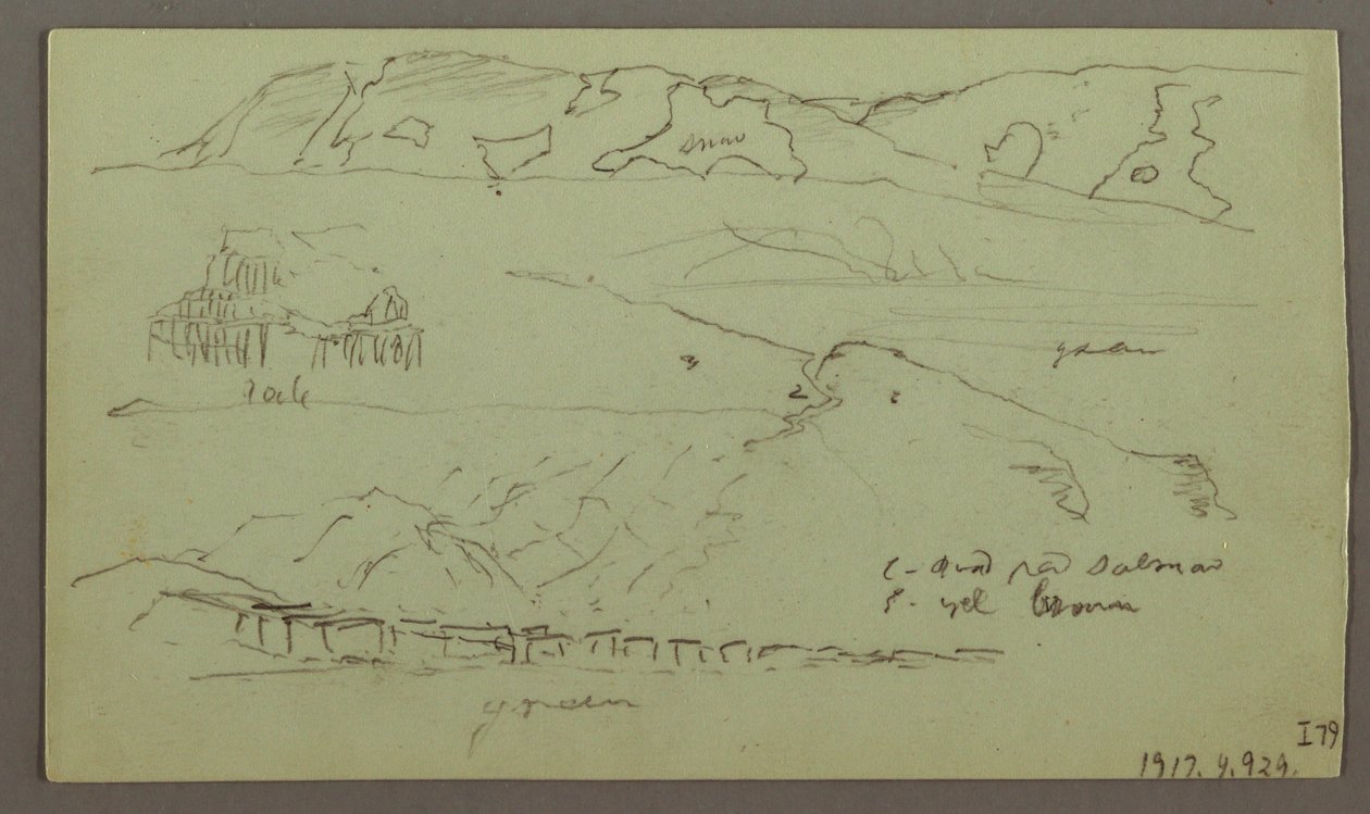 Tekening, Vallei, april mogelijk 1868 door Frederic Edwin Church