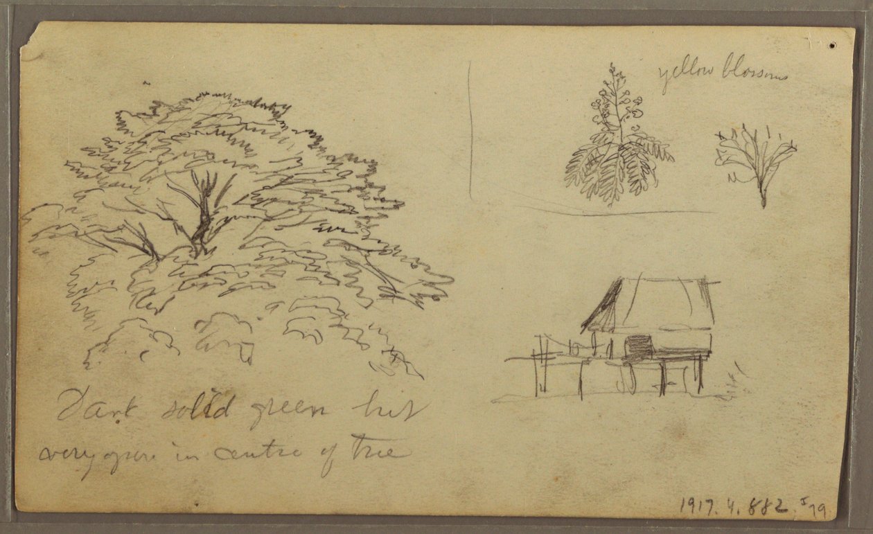 Tekening, Gezicht op Guayaquil, Ecuador, 23 mei 1857 door Frederic Edwin Church