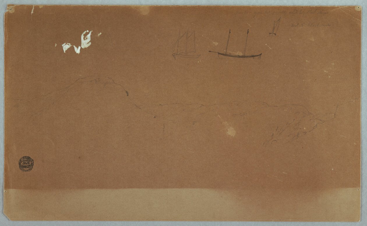 Tekening, Vergezichten van Labrador of Newfoundland, juni of juli 1859 door Frederic Edwin Church