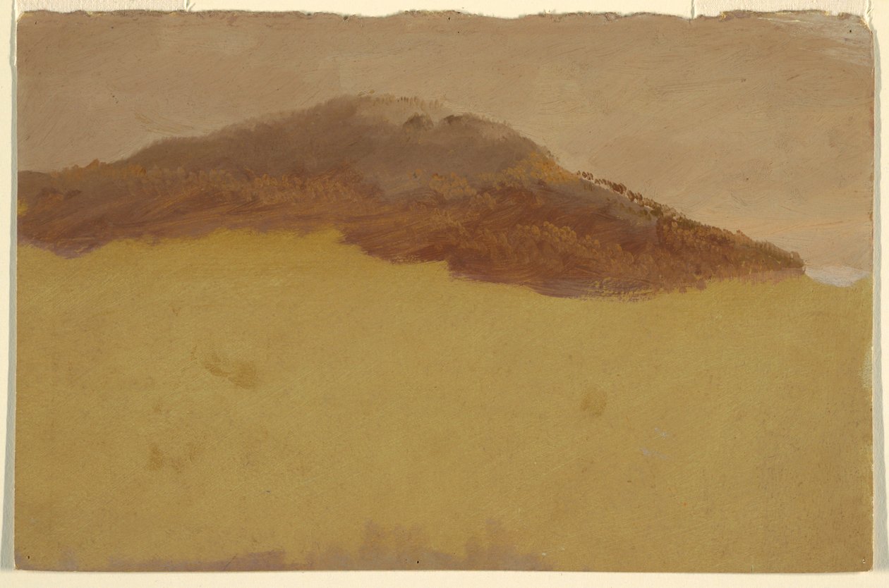 Tekening, Beboste heuvel, 1870-80 door Frederic Edwin Church
