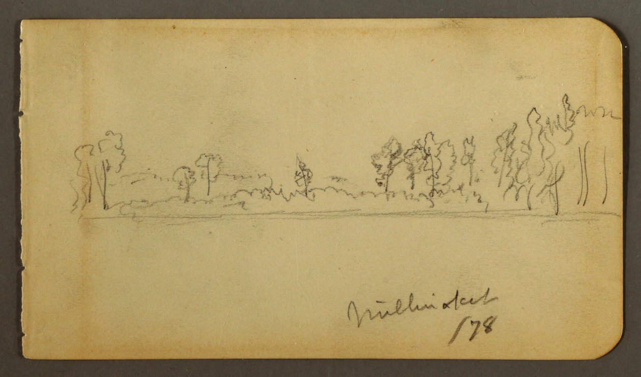 Tekening, Bosachtige oever, 1878 door Frederic Edwin Church