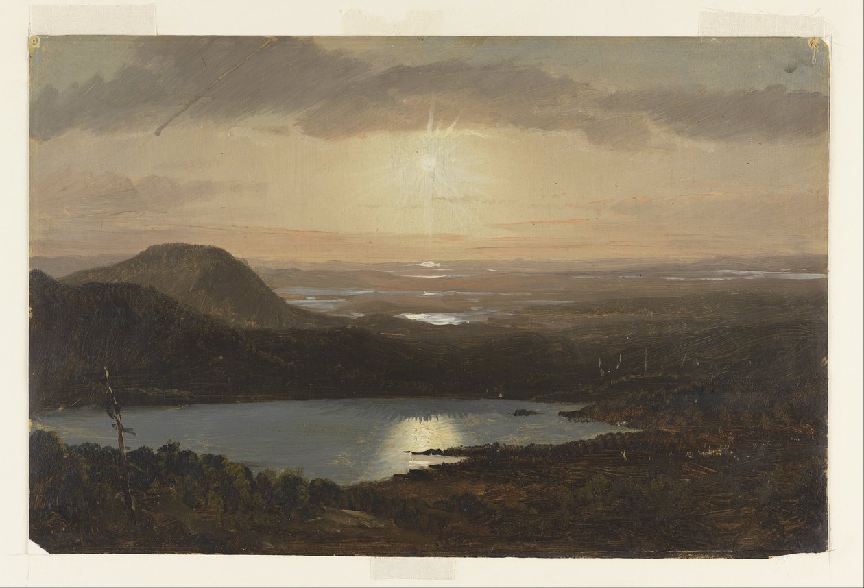 Eagle Lake gezien vanaf Cadillac Mountain, Mount Desert Island, Maine door Frederic Edwin Church