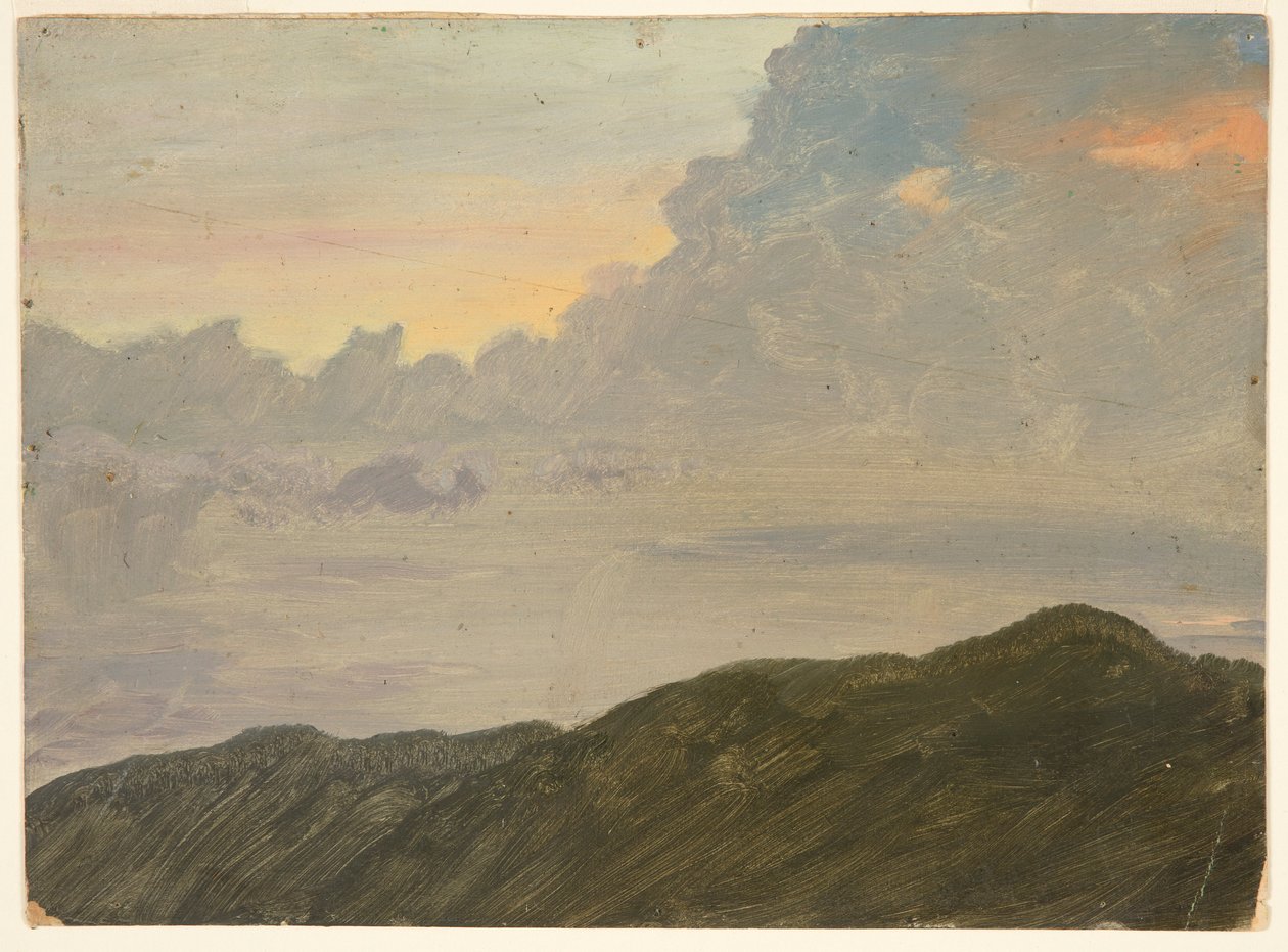 Heuveltop en wolken door Frederic Edwin Church