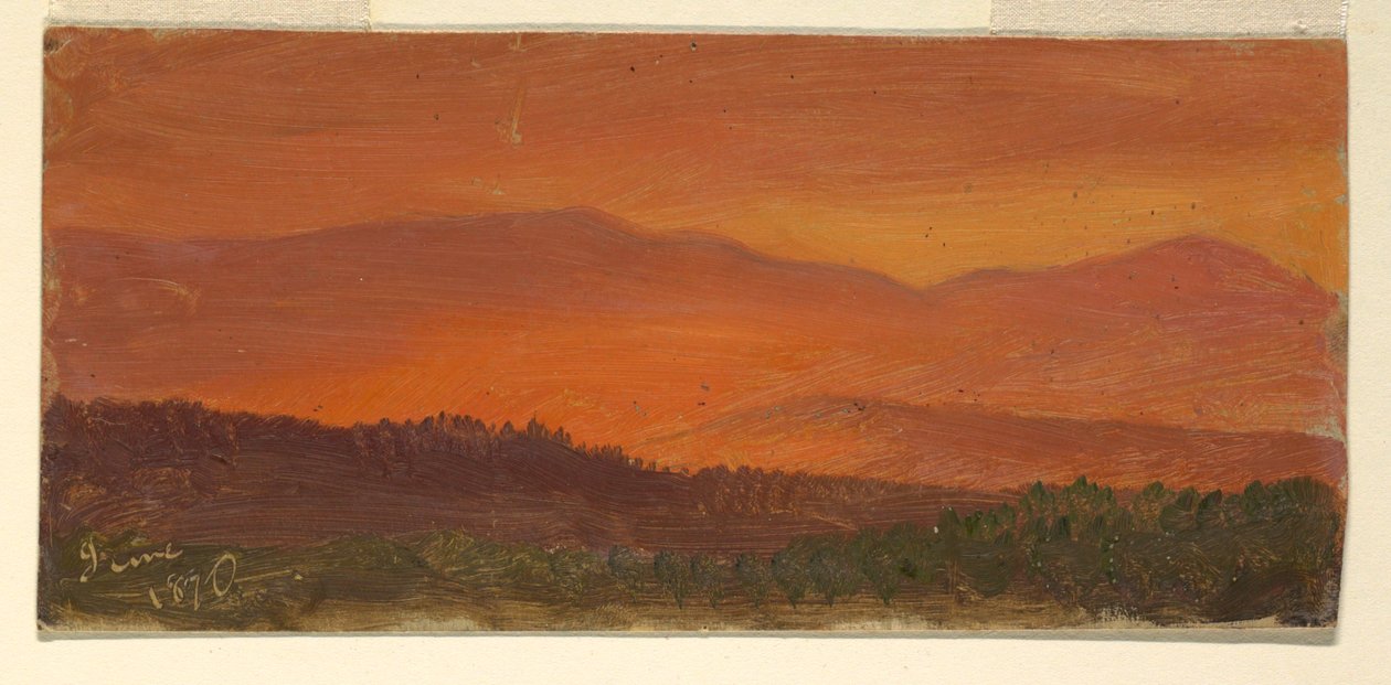 Hudson Vallei en Verre Bergen bij Zonsondergang door Frederic Edwin Church