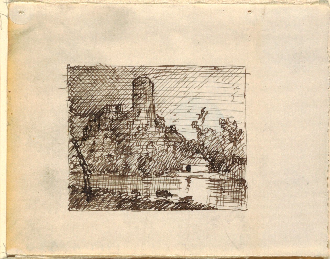 Imaginaire Landschap met door Frederic Edwin Church