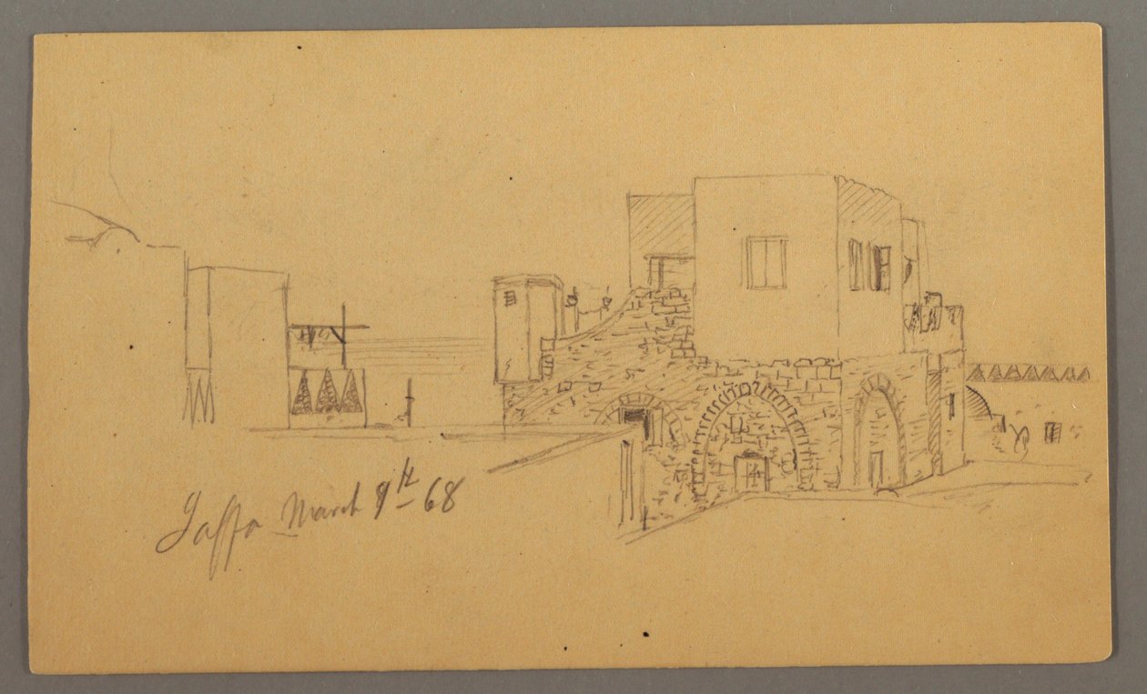 Jaffa Straathoek, Palestina [Tel Aviv, Israël] door Frederic Edwin Church