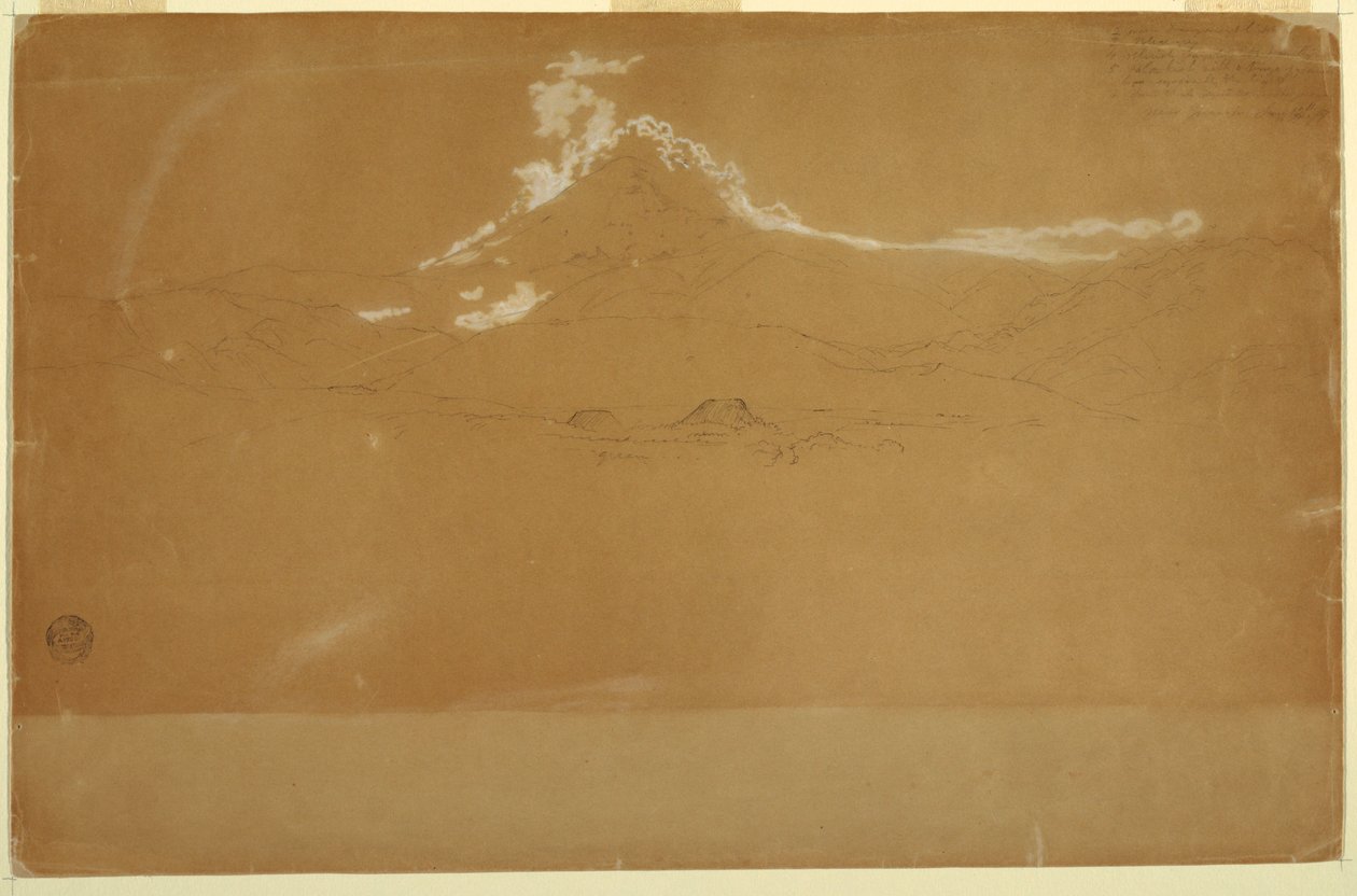 Mount Chimborazo, nabij Guanojo en Guaranda, Ecuador door Frederic Edwin Church