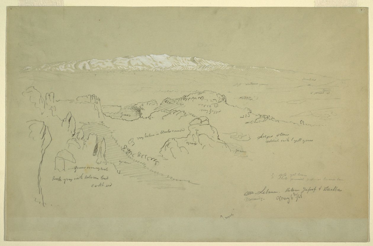 Mt. Libanon tussen Yafoof en Baalbek door Frederic Edwin Church