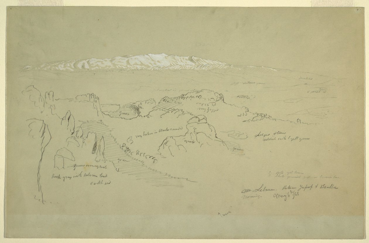 Mt. Libanon tussen Yafoof en Baalbek door Frederic Edwin Church