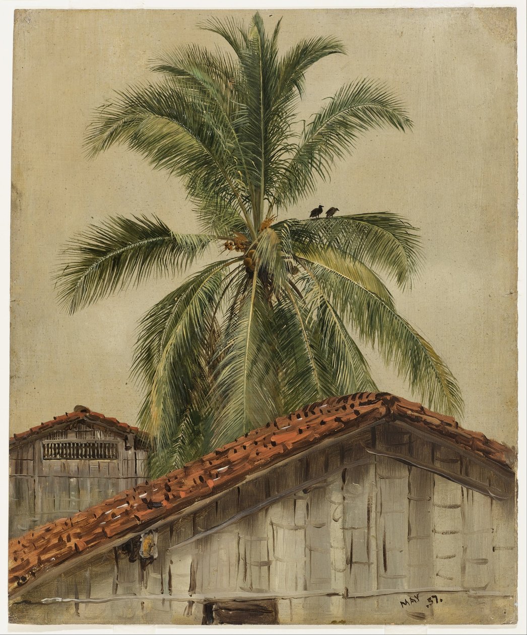 Palmbomen en boomtoppen, Ecuador door Frederic Edwin Church