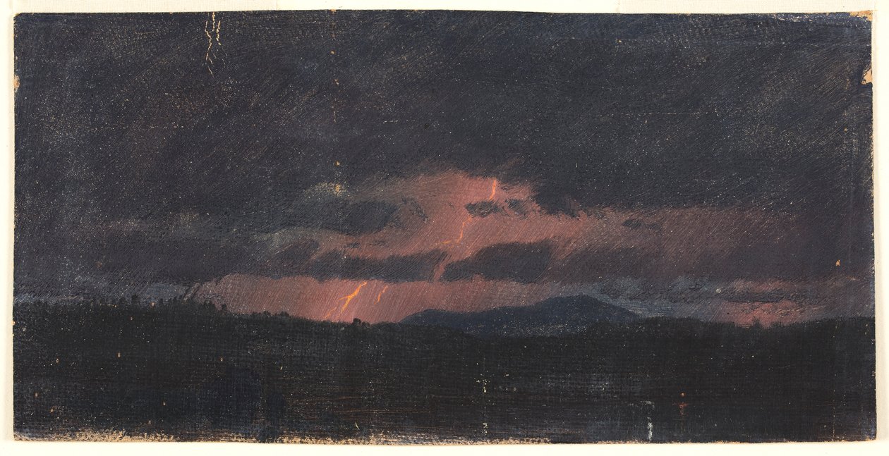 Storm over Hudson Valley door Frederic Edwin Church