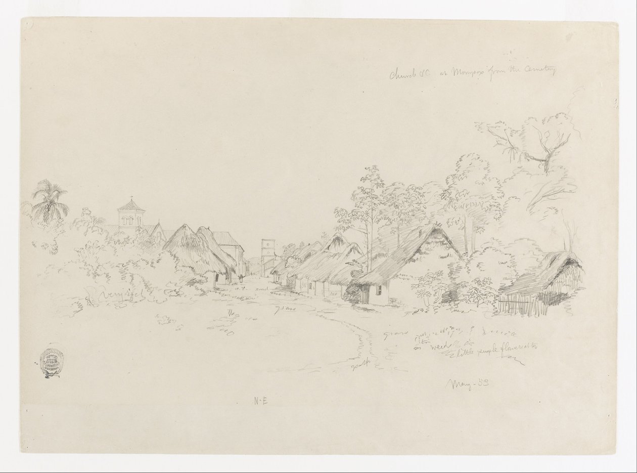 Straat in Mompos, Colombia door Frederic Edwin Church