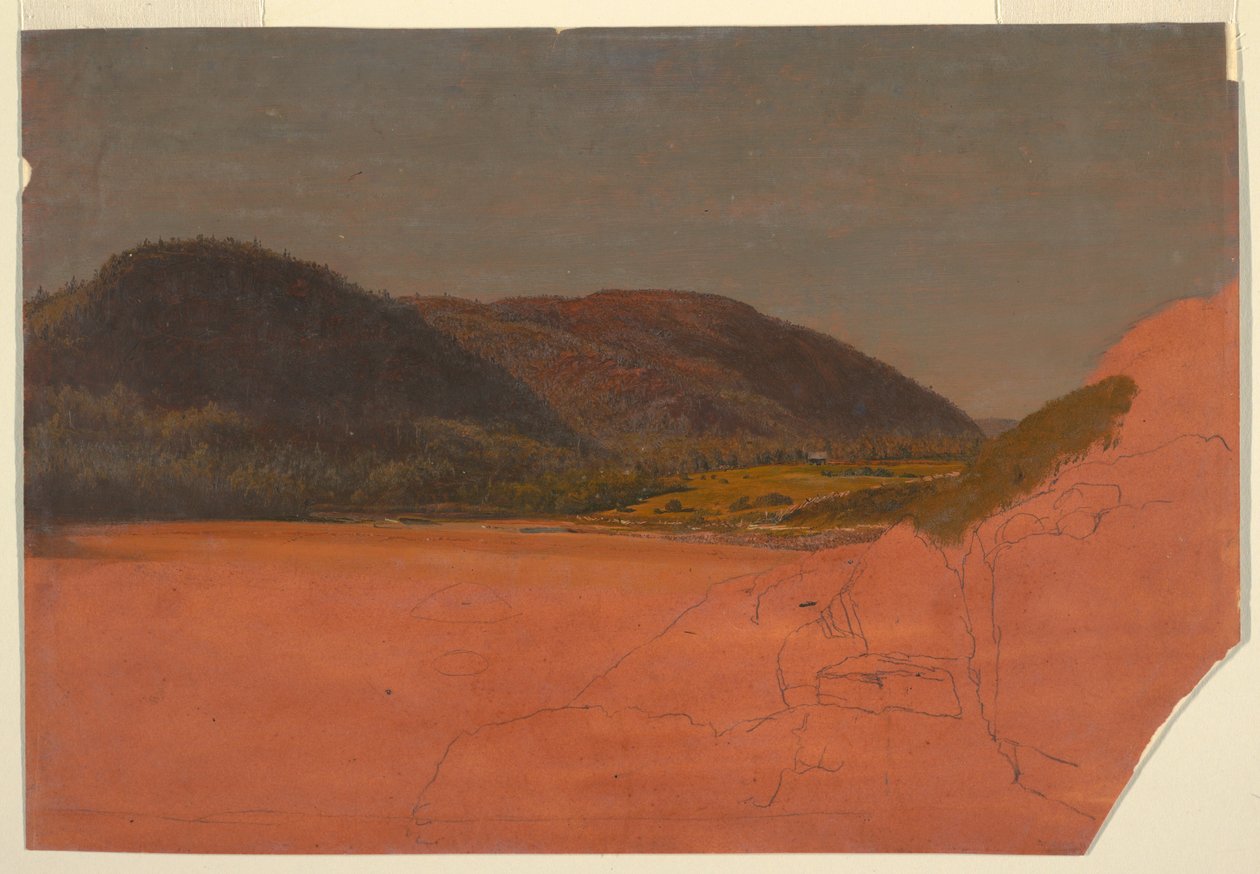 De bijenkorf en zandstrand vanaf Great Head, Mt. Desert door Frederic Edwin Church