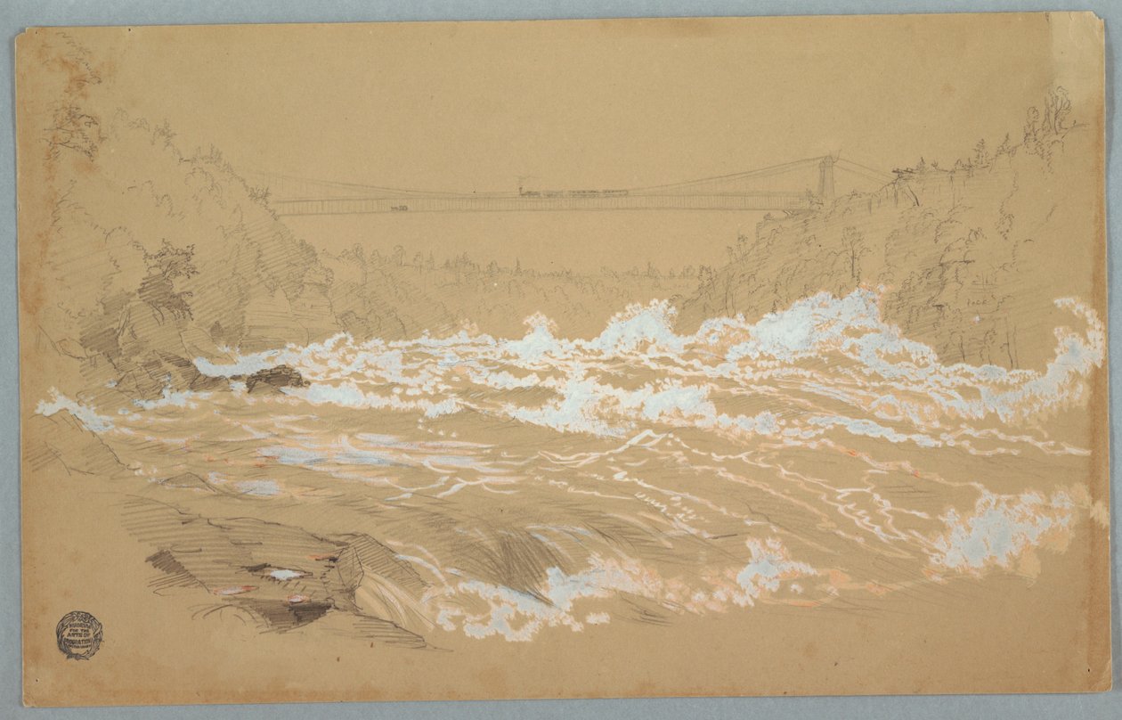 De Kloof, Niagara, Kijkend naar de Hangbrug door Frederic Edwin Church