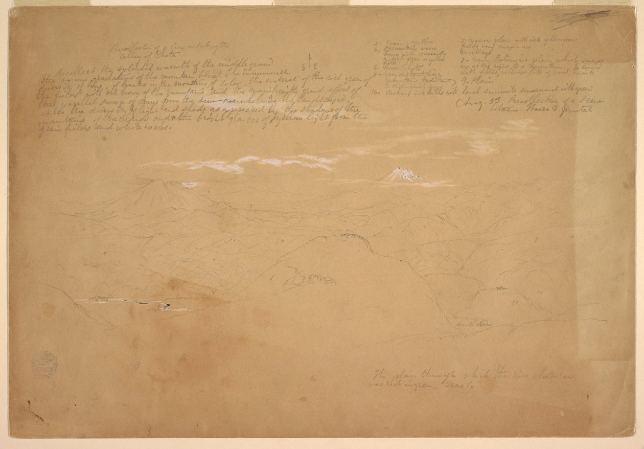 Uitzicht over Chota Vallei, tussen Ibarra en Puntal, Ecuador door Frederic Edwin Church