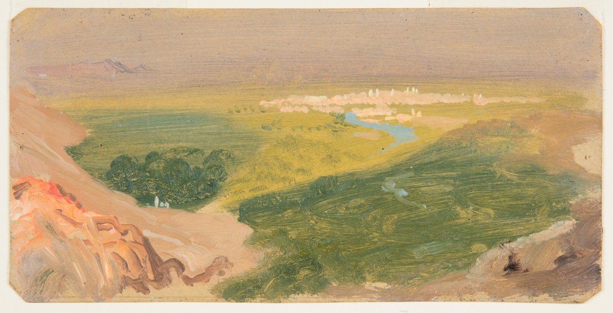 Uitzicht op Damascus, Syrië door Frederic Edwin Church