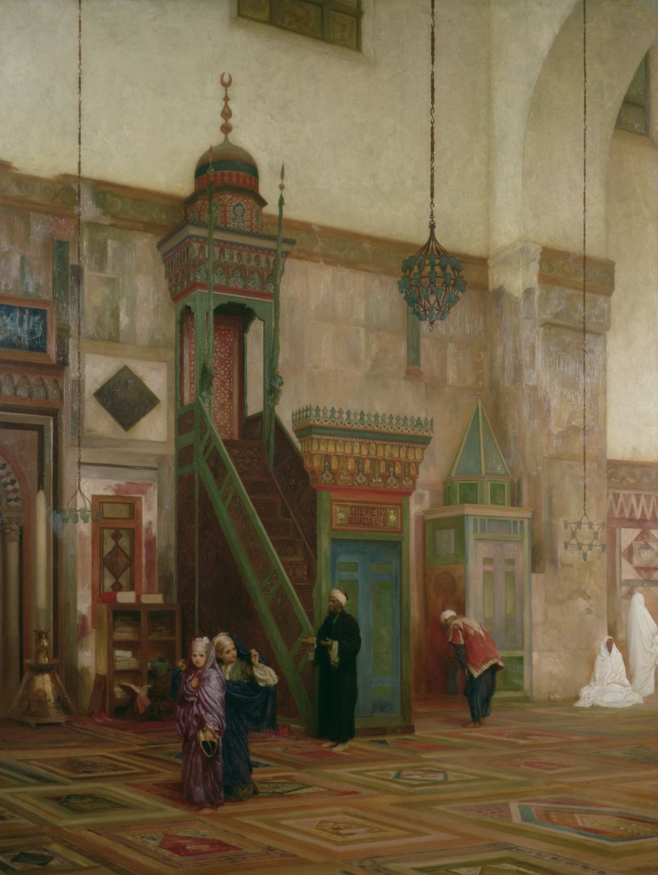 Detail van het interieur van de Grote Moskee, Damascus door Frederic Leighton