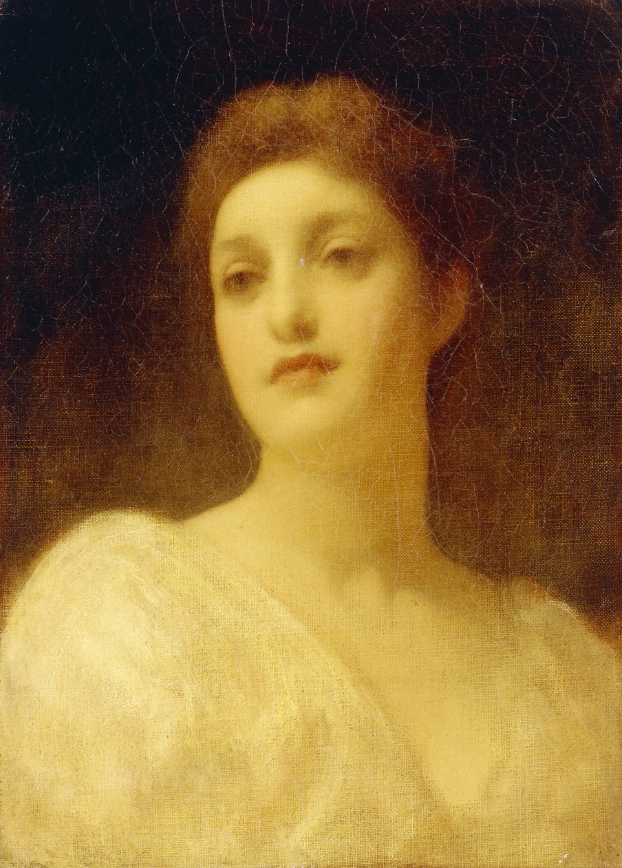 Het hoofd van een meisje door Frederic Leighton