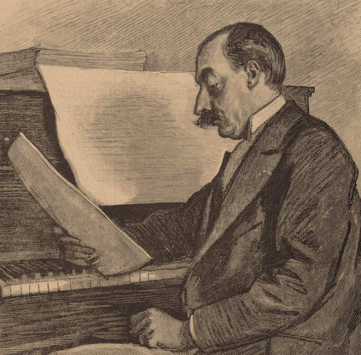 Portret van pianist en componist André Messager 1853-1929, 1891 door Frederic Regamey
