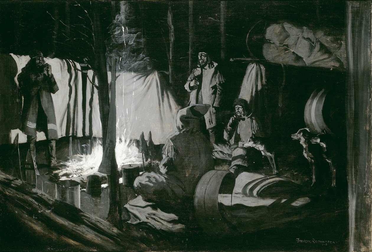 Eerste en beste kamp van de reis door Frederic Remington